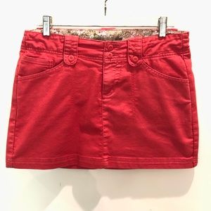 ☀️EUC Prana red denim mini skirt-size 6